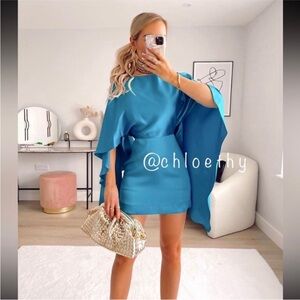 Zara Sating Cape Dress